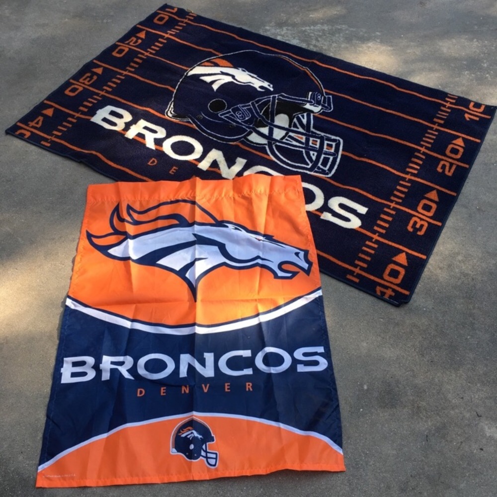 Denver Broncos Rug and Flag